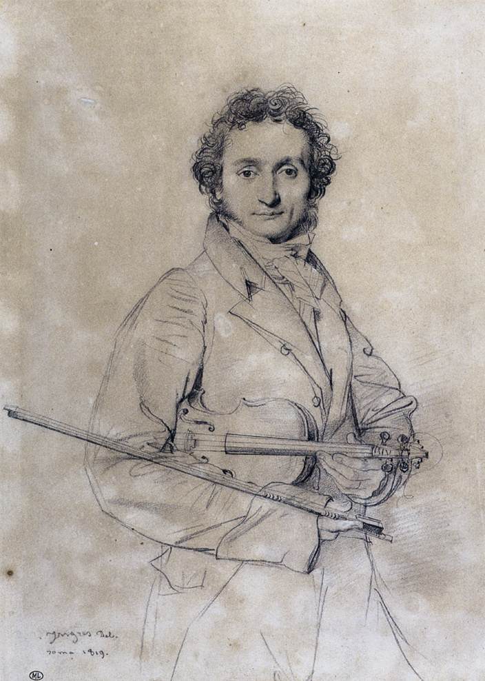 Niccolo Paganini disegno di Ingres