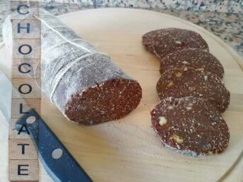 Salame al Cioccolato light senza zucchero e senza uova