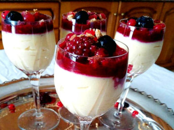 coppette alla crema e Frutti di bosco