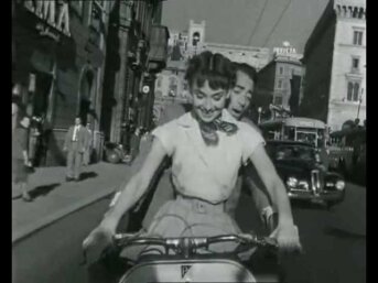 Vacanze romane la scena della fuga in Vespa