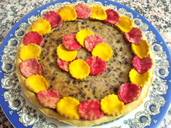 Crostata di semola integrale con cotto e melanzane
