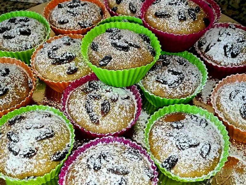 Muffin integrali con cocco frutti di bosco senza zucchero