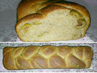 Treccia integrale plumcake con olive verdi