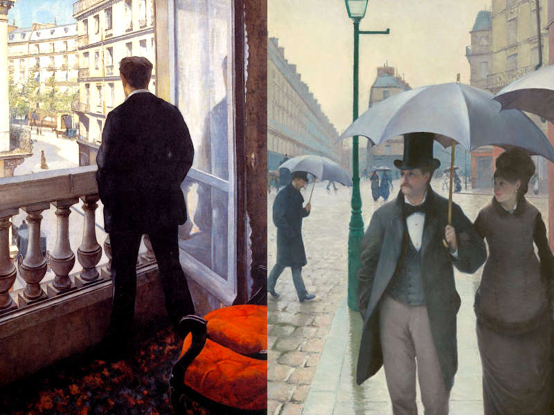 Due quadri di Gustave Caillebotte, impressioni guardando le strade di Parigi
