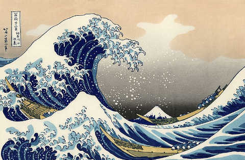 Hokusai La grande onda, xilografia