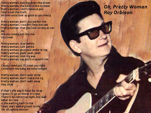 Testo di Oh, Pretty Woman di Roy Orbison