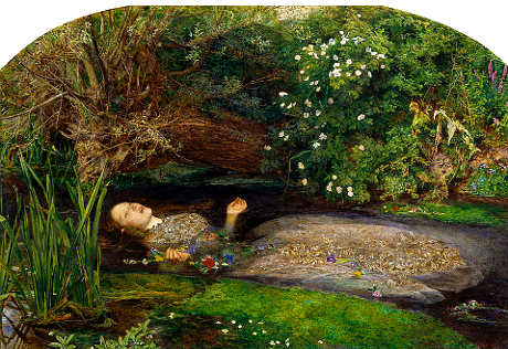 Ophelia di John Everett Millais, preraffaeliti