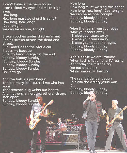 Testo di Sunday Bloody Sunday di Bono e degli U2