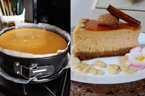 preparazione Cheesecake alla zucca e zenzero