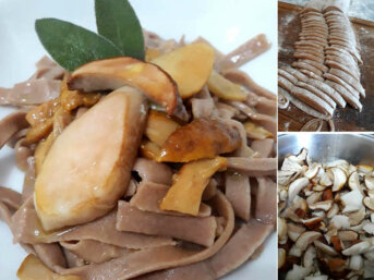 Tagliatelle con farina di castagne e funghi porcini