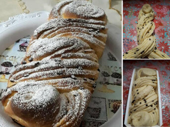 Treccia Pan Brioche con gocce di cioccolato a