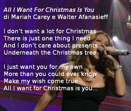 Foto Testo di All I Want For Christmas Is You di Mariah Carey
