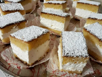 Torta Paradiso senza burro farcita con crema al latte