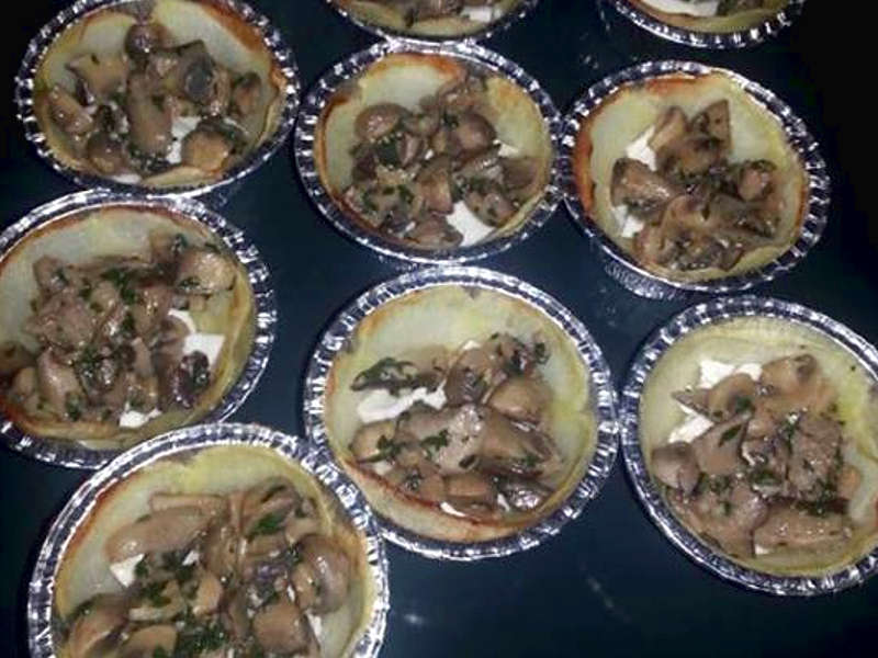 Torta salata mono porzione ai funghi con sfoglia senza glutine