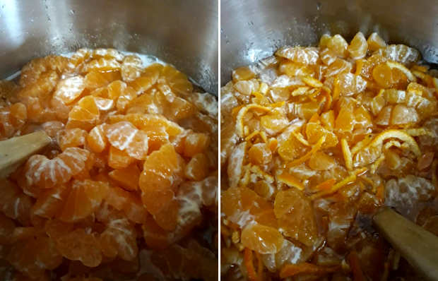 Preparazione Marmellata di mandarini ricetta con la buccia fatta in casa
