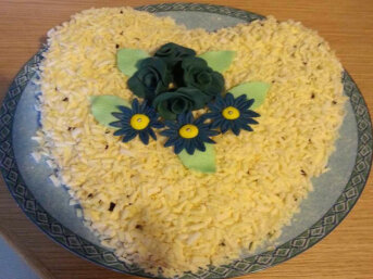 Torta al mascarpone a forma di cuore senza glutine