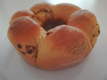 Pan brioche con gocce di cioccolato integrale senza burro