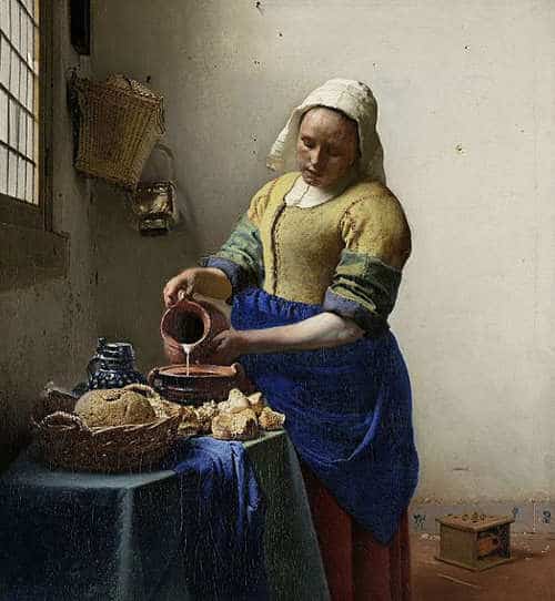 Colore blu oltremare: La lattaia, Rijksmuseum, Amsterdam Jan Vermeer