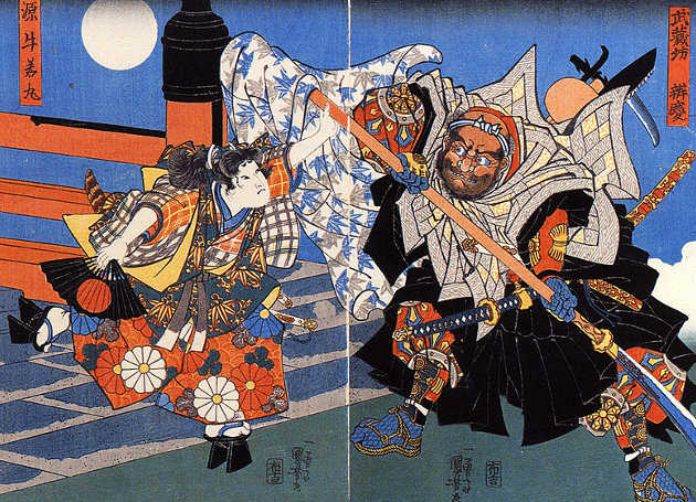 Il monaco guerriero Benkei e Yoshitsune sul ponte Gojo