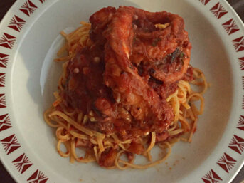 Polpo al ragù con tagliolini senza glutine