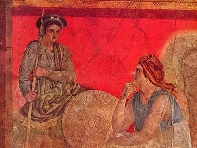 Il colore rosso in un Affresco a Pompei