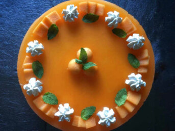 Cheesecake al melone con ricotta mascarpone e panna