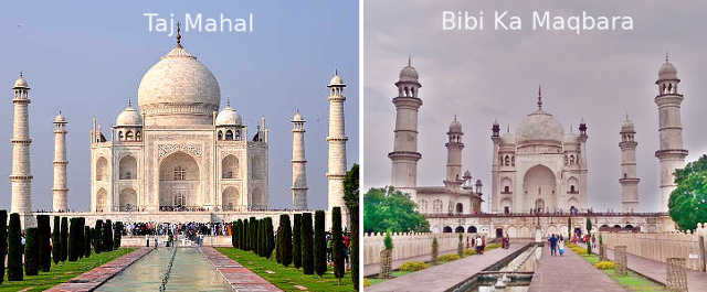 Mausoleo di Bibi Ka Maqbara e il Taj Mahal