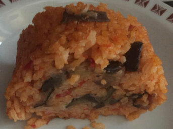 Rotolo di riso farcito con melanzane senza glutine