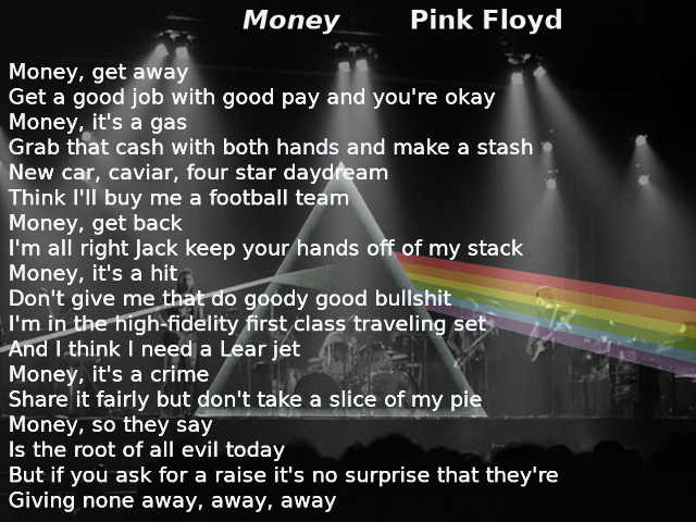 Testo di Money dei Pink Floyd
