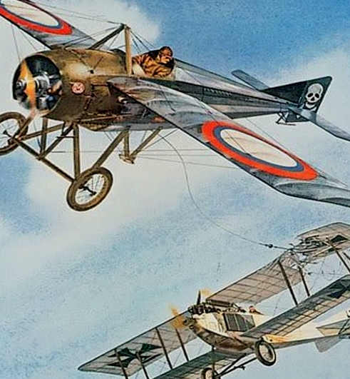 Alexander Kazakov, disegno di un combattimento aereo della Prima guerra mondiale