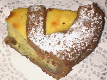 Crostata al cioccolato mele caramellate e crema agli agrumi senza glutine