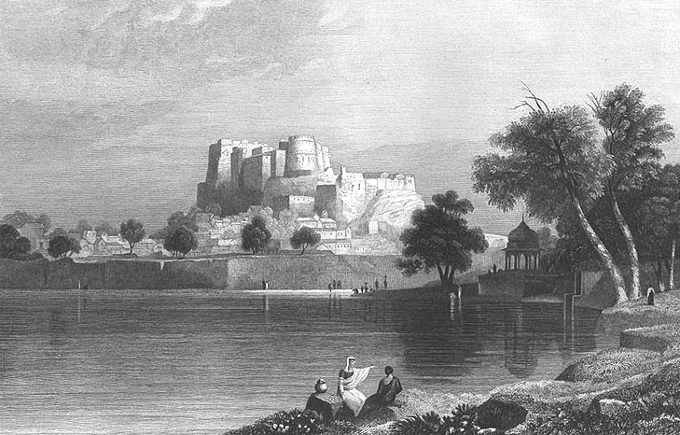Immagine storica della fortezza di Jaipur in India
