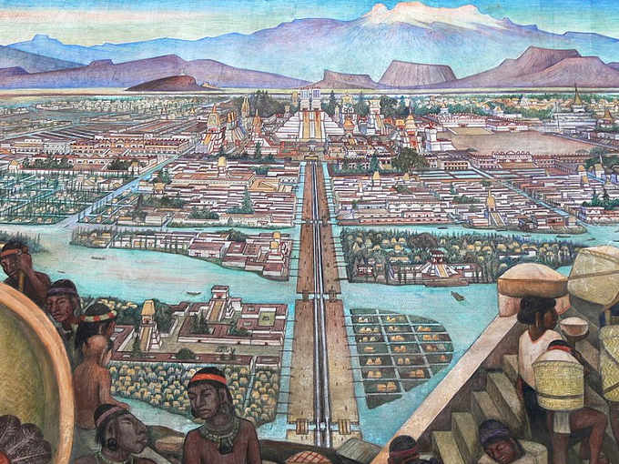 Muralisti messicani: Diego Rivera Murale della città azteca di Tenochtitlan, Città del Messico