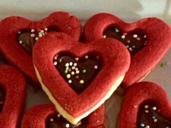 Biscotti Bicolori a forma di Cuore senza glutine