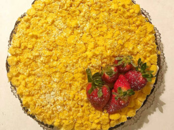 Crostata Mimosa crema di Ricotta e fragole