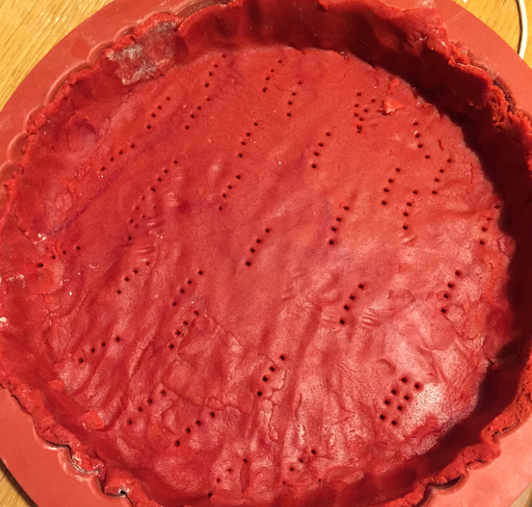 Preparazione Crostata Red Velvet impasto