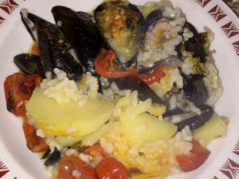 Tiella Riso Patate e Cozze Ricetta Barese
