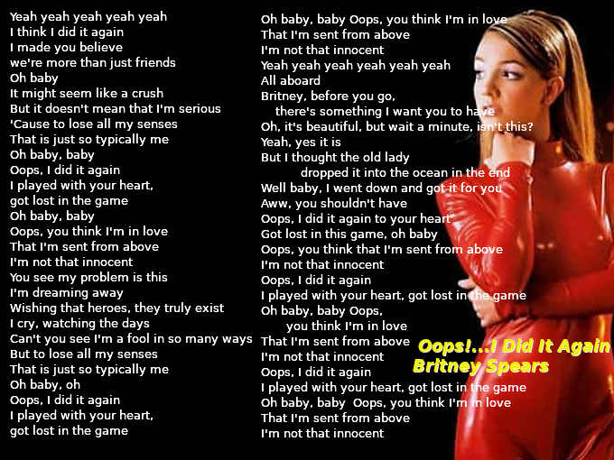 Testo di Britney Spears - Oops!...I Did It Again