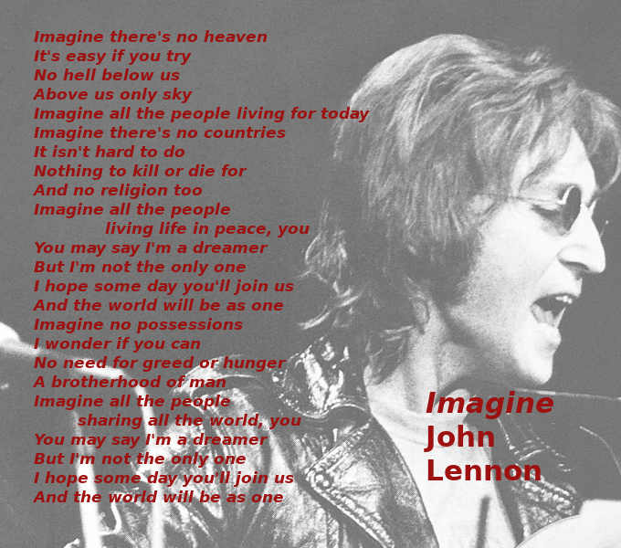 Testo di Imagine di John Lennon