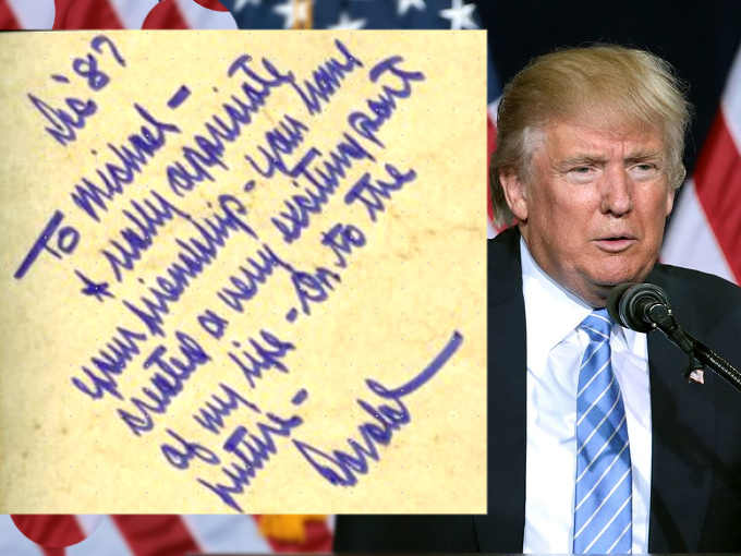  la scrittura di Donald Trump