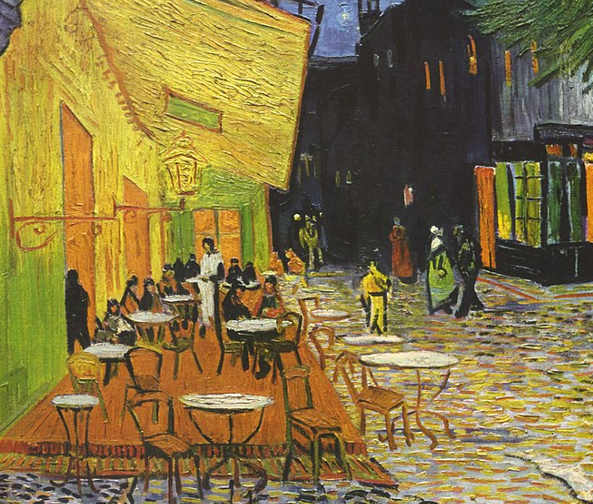 Particolare di Terrazza del caffè la sera di Vincent Van Gogh