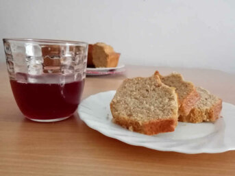 Ciambella semi integrale con crema al pistacchio senza burro