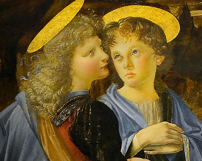 Il battesimo di Cristo gli angeli (Leonardo da Vinci)